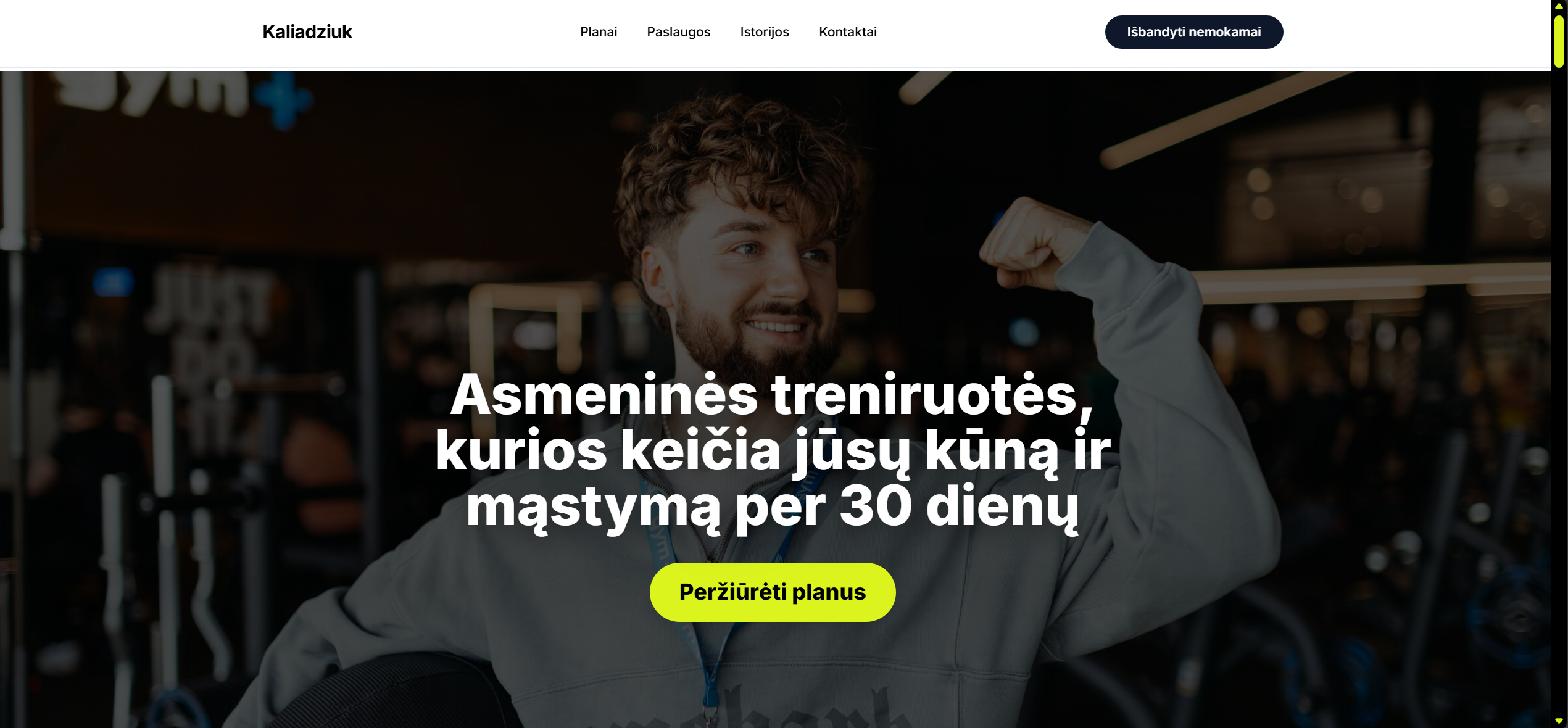 Kaliadziuk svetainės dizainas